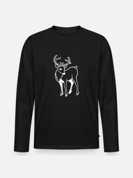 Deer Deer Comic - Men's Premium Organic Long Sleeve Shirt - black