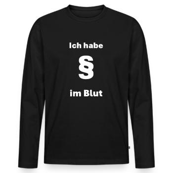 J’ai des paragraphes dans le sang - T-shirt manches longues Premium bio Homme - noir - Devant - Nico (187cm)