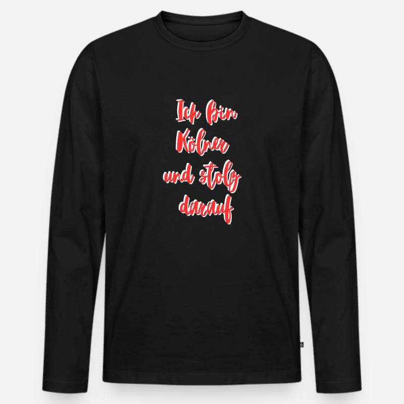 Ich bin ein Kölner - Männer Premium Bio Langarmshirt - Schwarz