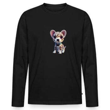 Catahoula Léopard Chien - T-shirt manches longues Premium bio Homme - noir - Devant - Nico (187cm)