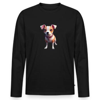 Jack Russell Terrier - Jack Russell - Men's Premium Organic Long Sleeve Shirt - black - Front - Nico (187cm)