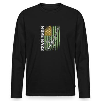 Plus de contrebasse basse avec drapeau américain - T-shirt manches longues Premium bio Homme - noir - Devant - Nico (187cm)
