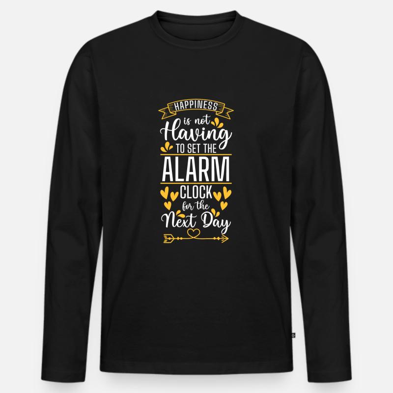 Kleeblatt Lebensfreude - Männer Premium Bio Langarmshirt - Schwarz