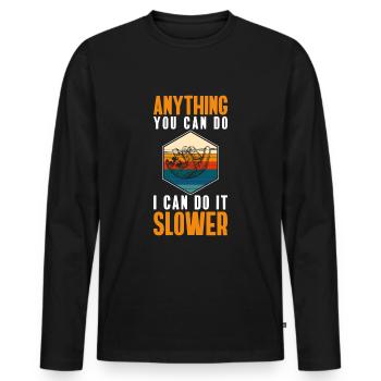 Lazy Lazing Lazy Hanging - Men's Premium Organic Long Sleeve Shirt - black - Front - Nico (187cm)