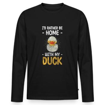 Ente Quacken Erpel - Männer Premium Bio Langarmshirt - Schwarz - Vorne - Nico (187cm)