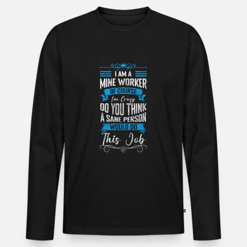 Bergmann Minenarbeiter - Männer Premium Bio Langarmshirt - Schwarz