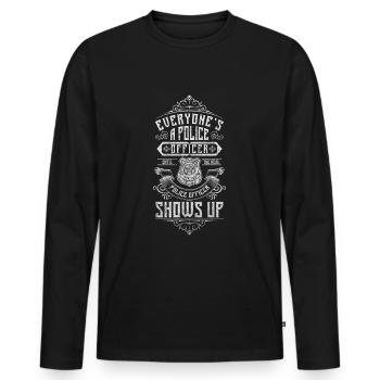 Loi de la police Crime Menottes - T-shirt manches longues Premium bio Homme - noir - Devant - Nico (187cm)