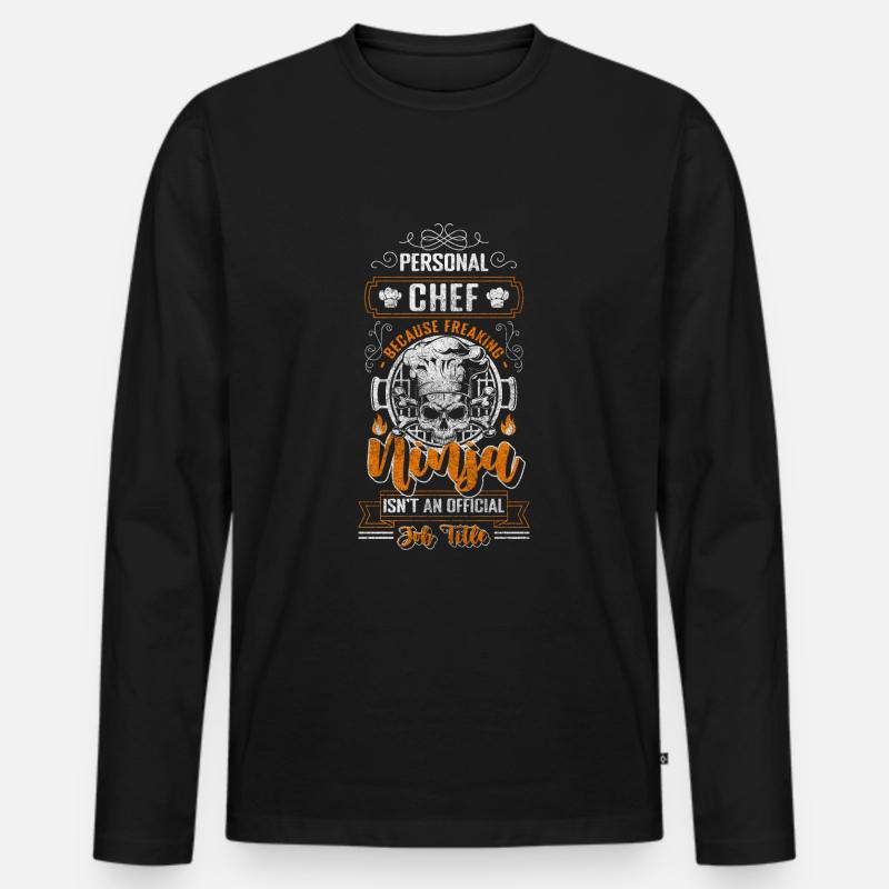 Kochen Chef Kochtopf - Männer Premium Bio Langarmshirt - Schwarz