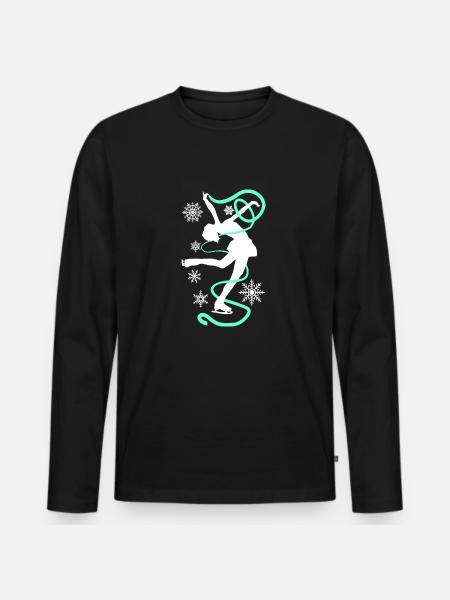 Eiskunstlauf Schlittschuhlauf Eis Figuren Tanz - Männer Premium Bio Langarmshirt - Schwarz