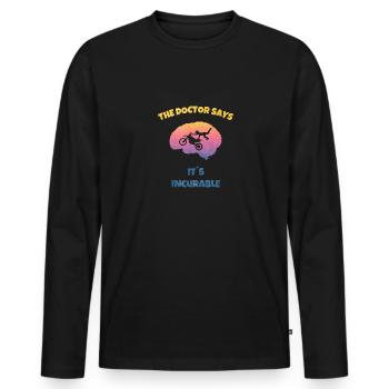 Motocross Motorrad Biker Motorsport - Incurable - Männer Premium Bio Langarmshirt - Schwarz - Vorne - Nico (187cm)