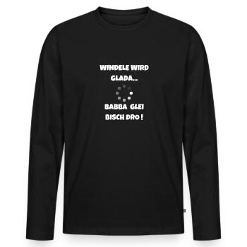 Windel wird geladen - Schwäbische Eltern - Männer Premium Bio Langarmshirt - Schwarz - Vorne - Nico (187cm)