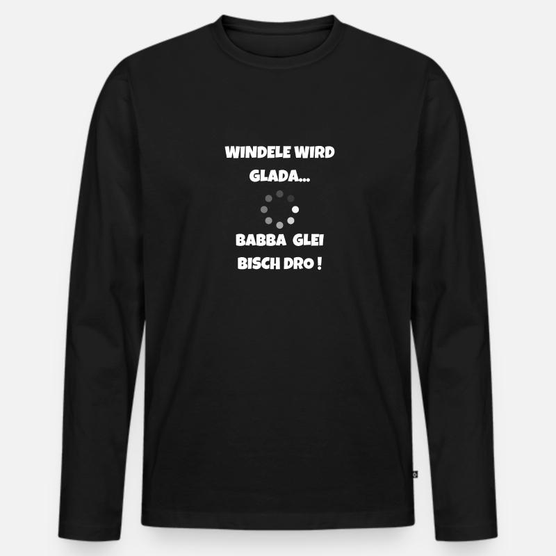 Windel wird geladen - Schwäbische Eltern - Männer Premium Bio Langarmshirt - Schwarz