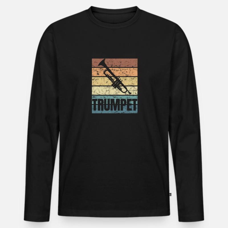 Trompete Blechblasinstrument Leidenschaft - Männer Premium Bio Langarmshirt - Schwarz