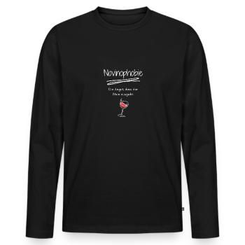 Sommelier Weinkenner Wein Novinophobie - Männer Premium Bio Langarmshirt - Schwarz - Vorne - Nico (187cm)