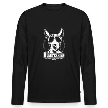 Bull Terrier personnes cool chien disant chiens chien - T-shirt manches longues Premium bio Homme - noir - Devant - Nico (187cm)
