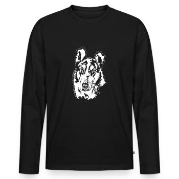 Collie à poil court Portrait chiens chien Wilsigns - T-shirt manches longues Premium bio Homme - noir - Devant - Nico (187cm)