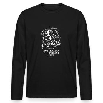 Australian Shepherd Mom Dog Dog Wilsigns - Men's Premium Organic Long Sleeve Shirt - black - Front - Nico (187cm)