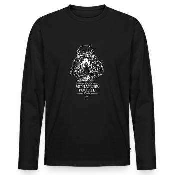 Caniche miniature Papa Chiens Caniche miniature Wilsigns - T-shirt manches longues Premium bio Homme - noir - Devant - Nico (187cm)