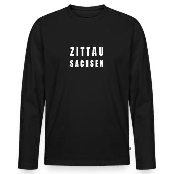 Zittau, Saxe - T-shirt manches longues Premium bio Homme - noir - Devant - Nico (187cm)