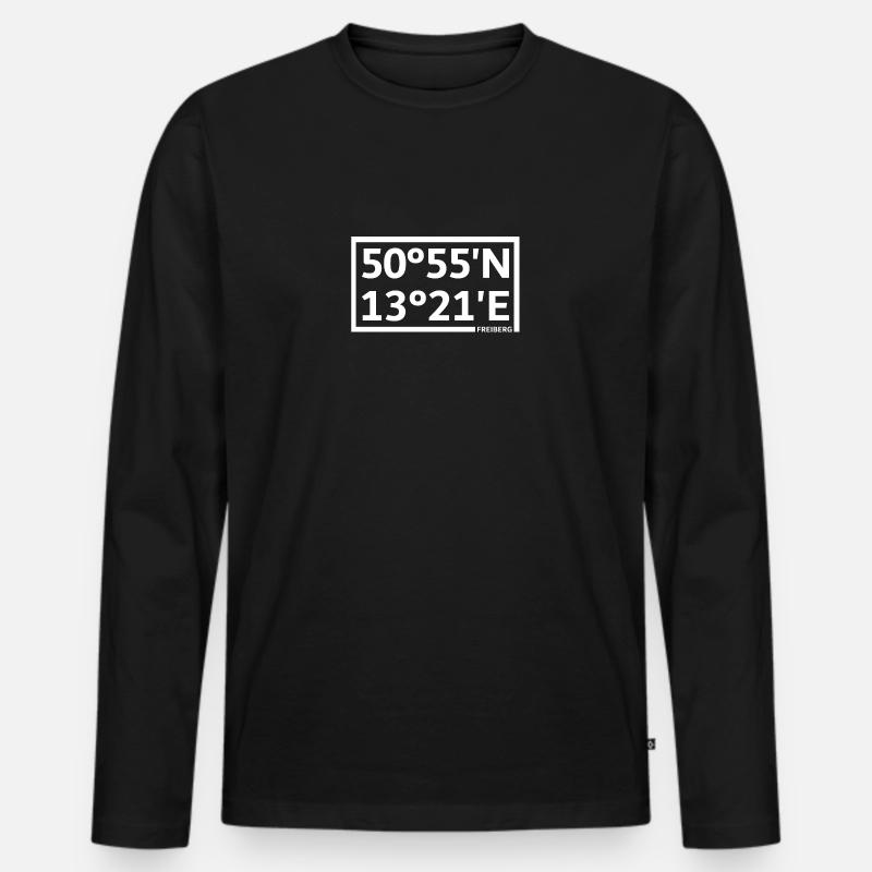 Freiberg coordinates - Men's Premium Organic Long Sleeve Shirt - black