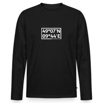 Coordonnées de Schwäbisch Hall - T-shirt manches longues Premium bio Homme - noir - Devant - Nico (187cm)