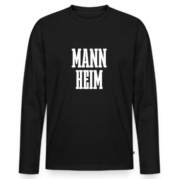 Mannheim - T-shirt manches longues Premium bio Homme - noir - Devant - Nico (187cm)
