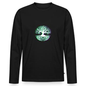 Celtic knot - Men's Premium Organic Long Sleeve Shirt - black - Front - Nico (187cm)