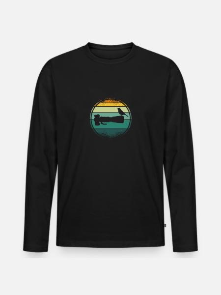 Naturfotografie |Langes Objektiv |Vogel Vor Der - Männer Premium Bio Langarmshirt - Schwarz