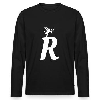 R - T-shirt manches longues Premium bio Homme - noir - Devant - Nico (187cm)