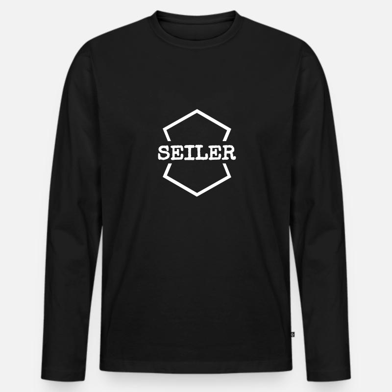 Arbeit Seiler - Männer Premium Bio Langarmshirt - Schwarz