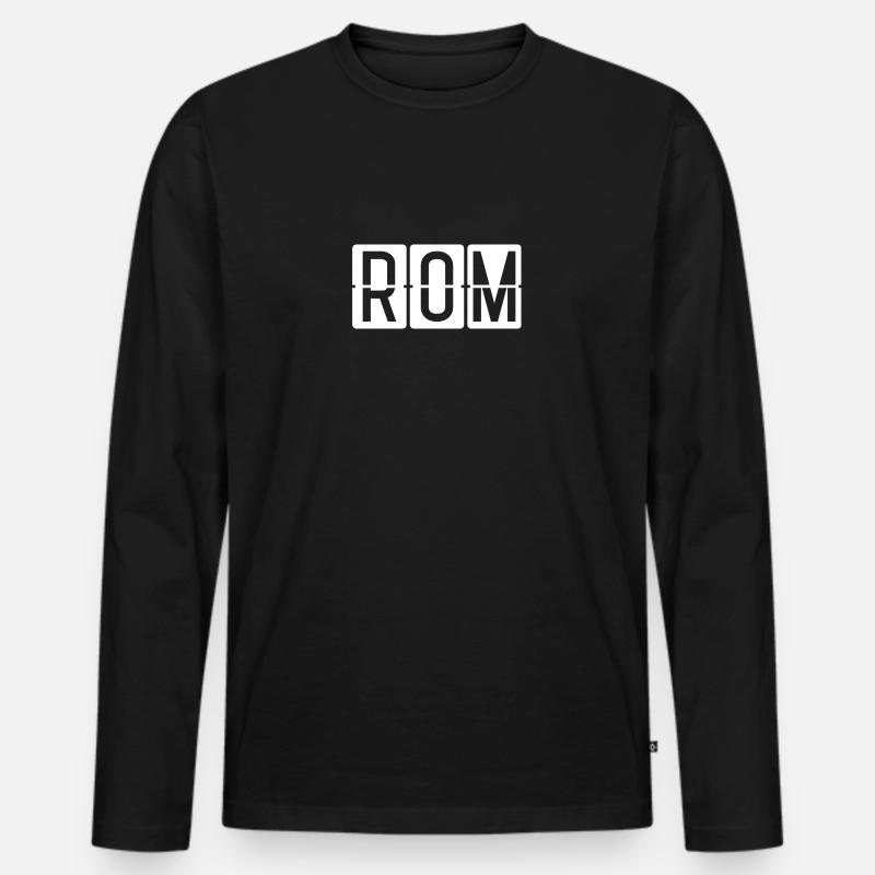 Rom Flughafentafel - Männer Premium Bio Langarmshirt - Schwarz