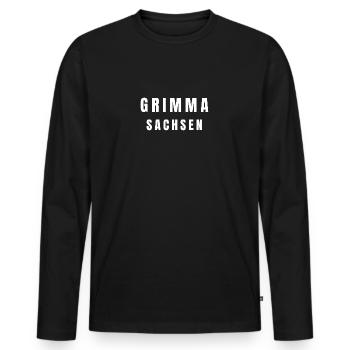 Grimma, Saxe - T-shirt manches longues Premium bio Homme - noir - Devant - Nico (187cm)