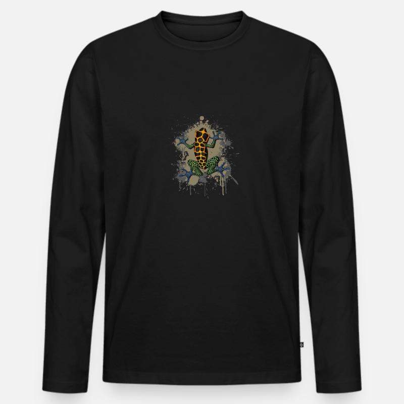 Frosch - Männer Premium Bio Langarmshirt - Schwarz