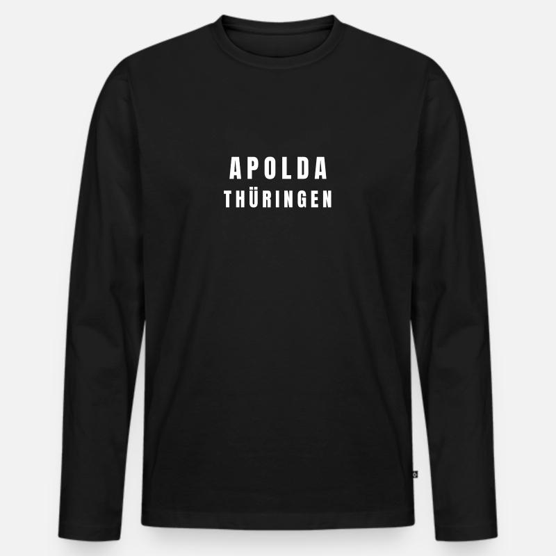 Apolda Thüringen - Männer Premium Bio Langarmshirt - Schwarz
