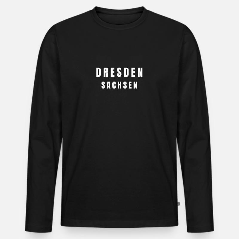 Dresden Sachsen - Männer Premium Bio Langarmshirt - Schwarz