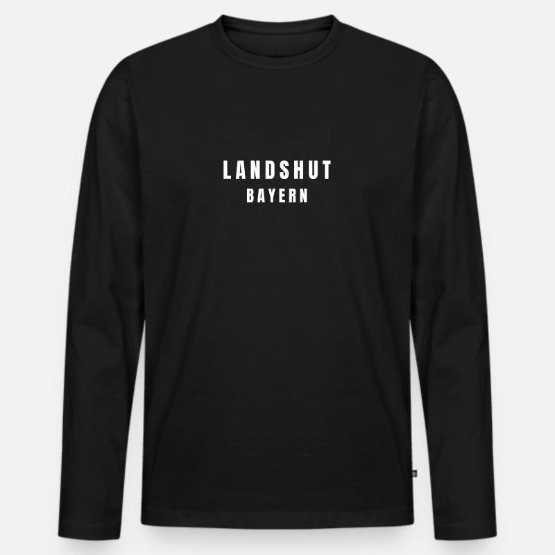 Landshut Bayern - Männer Premium Bio Langarmshirt - Schwarz