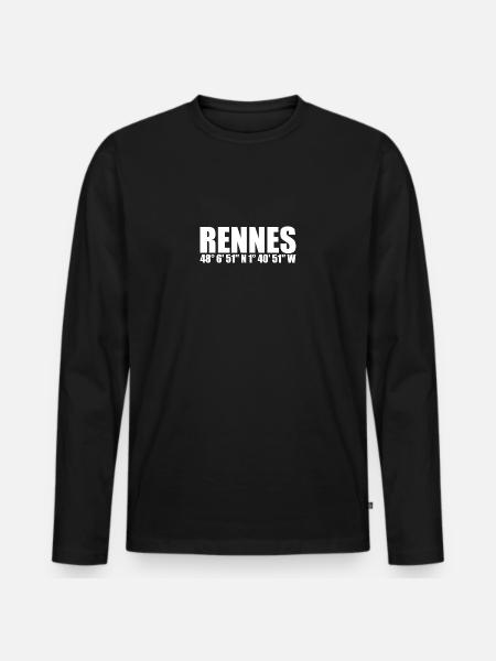 Rennes coordinates - Men's Premium Organic Long Sleeve Shirt - black