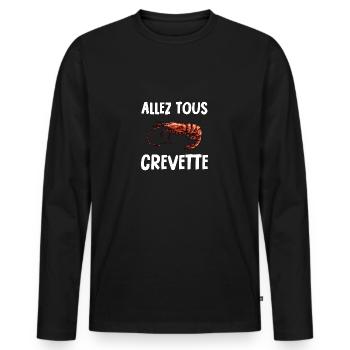 allez tous crevette - T-shirt manches longues Premium bio Homme - noir - Devant - Nico (187cm)