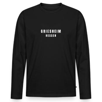 Griesheim, Hesse - T-shirt manches longues Premium bio Homme - noir - Devant - Nico (187cm)
