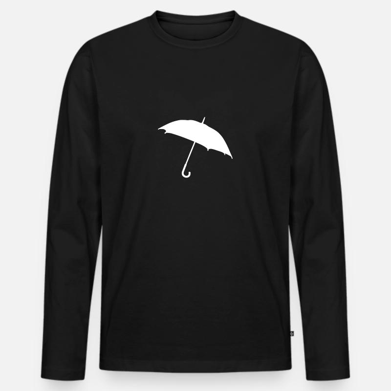 Regenschirm - Männer Premium Bio Langarmshirt - Schwarz