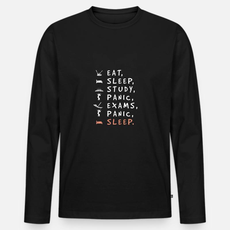 Student - Männer Premium Bio Langarmshirt - Schwarz