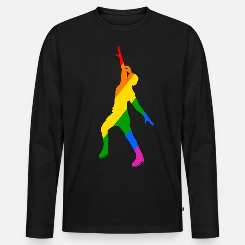 Farbenspiel im Eislauf - Männer Premium Bio Langarmshirt - Schwarz