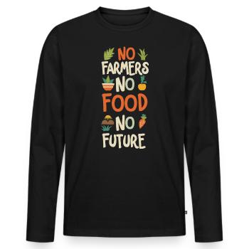 No Farmers No Food No Future Farmer Farmer - Men's Premium Organic Long Sleeve Shirt - black - Front - Nico (187cm)
