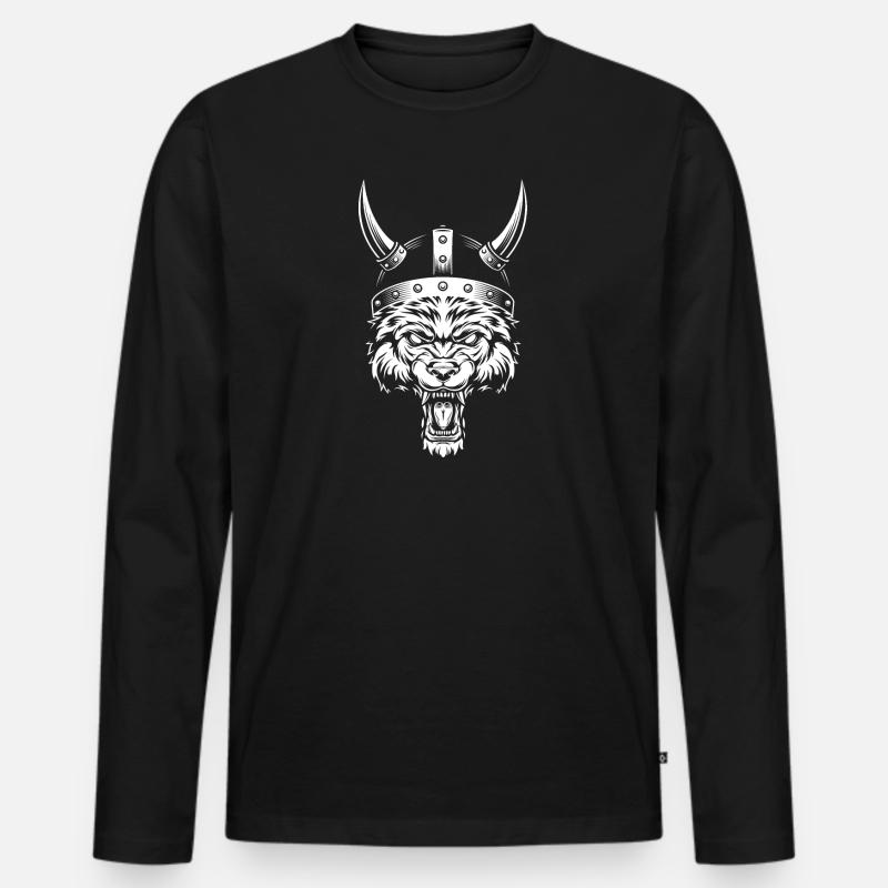 Wikinger - Männer Premium Bio Langarmshirt - Schwarz