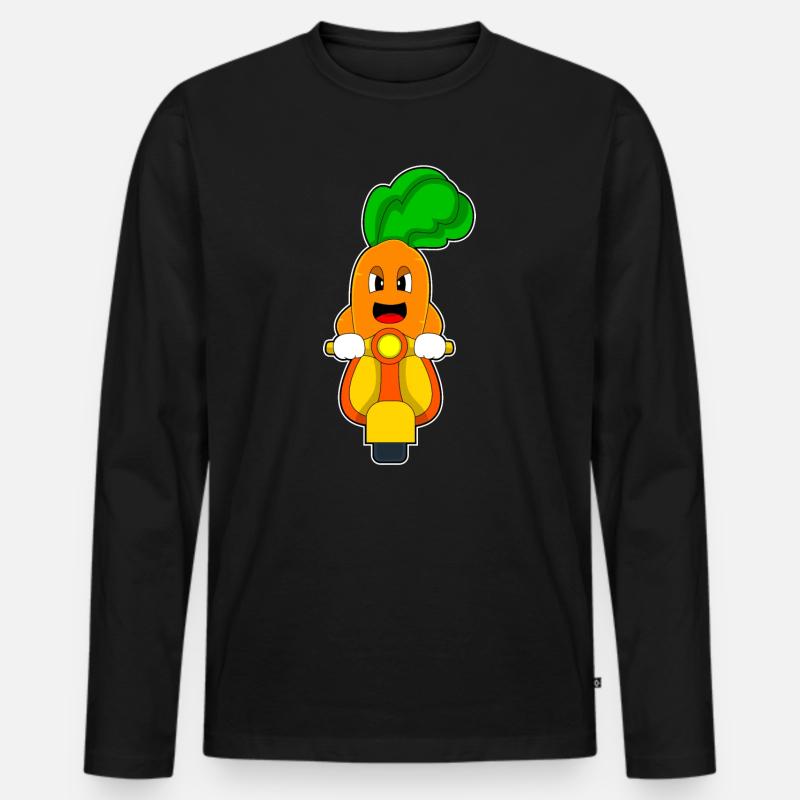 Karotte Motorroller - Männer Premium Bio Langarmshirt - Schwarz