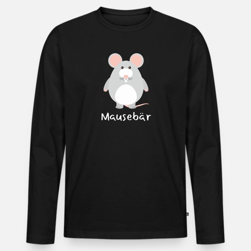 Mausebär Valentinstag Partner Beziehung - Männer Premium Bio Langarmshirt - Schwarz