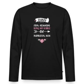 Thanks for always being my sourc... - Männer Premium Bio Langarmshirt - Schwarz - Vorne - Nico (187cm)