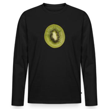 kiwi - Men's Premium Organic Long Sleeve Shirt - black - Front - Nico (187cm)
