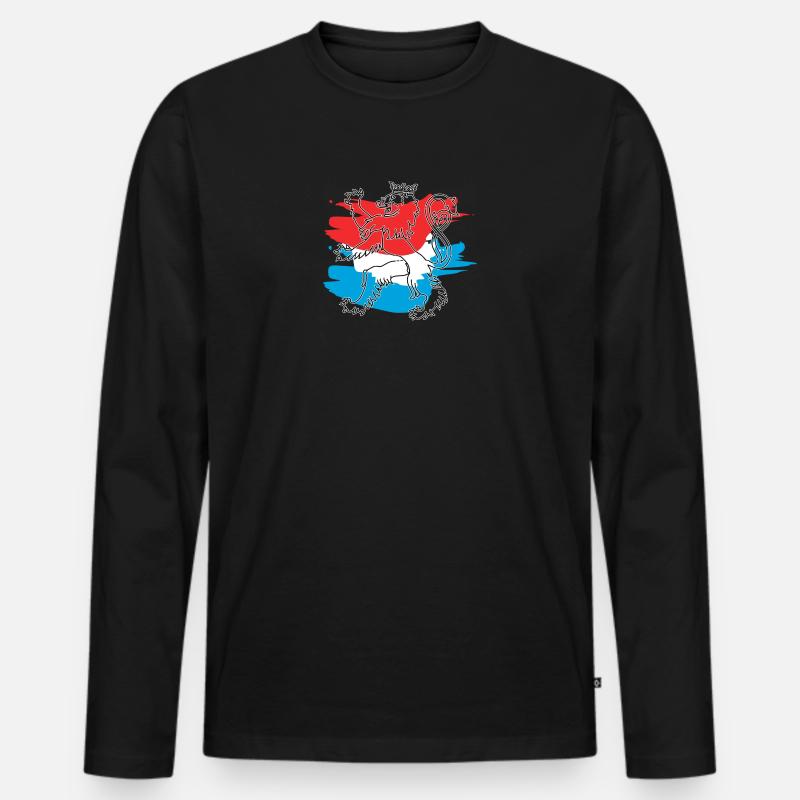 Roude Leiw mat Faarw - Männer Premium Bio Langarmshirt - Schwarz