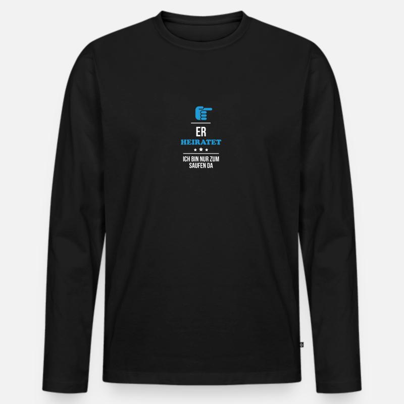 ER heiratet - Männer Premium Bio Langarmshirt - Schwarz